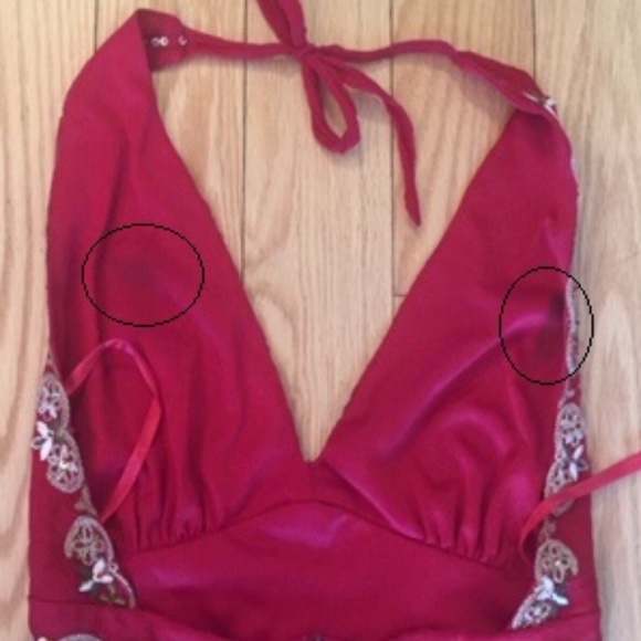 Vintage Unique 100% Silk Embellished Halter Dress - Picture 8 of 8